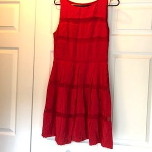 Red Armani Exchange fit and flare cocktail dress